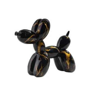 Balloon Dog Sculpture - Black Gold