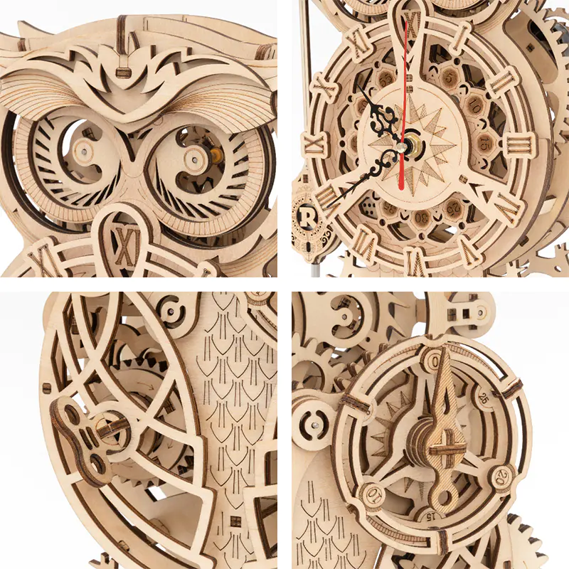 3d-owl-puzzle-clock-decor