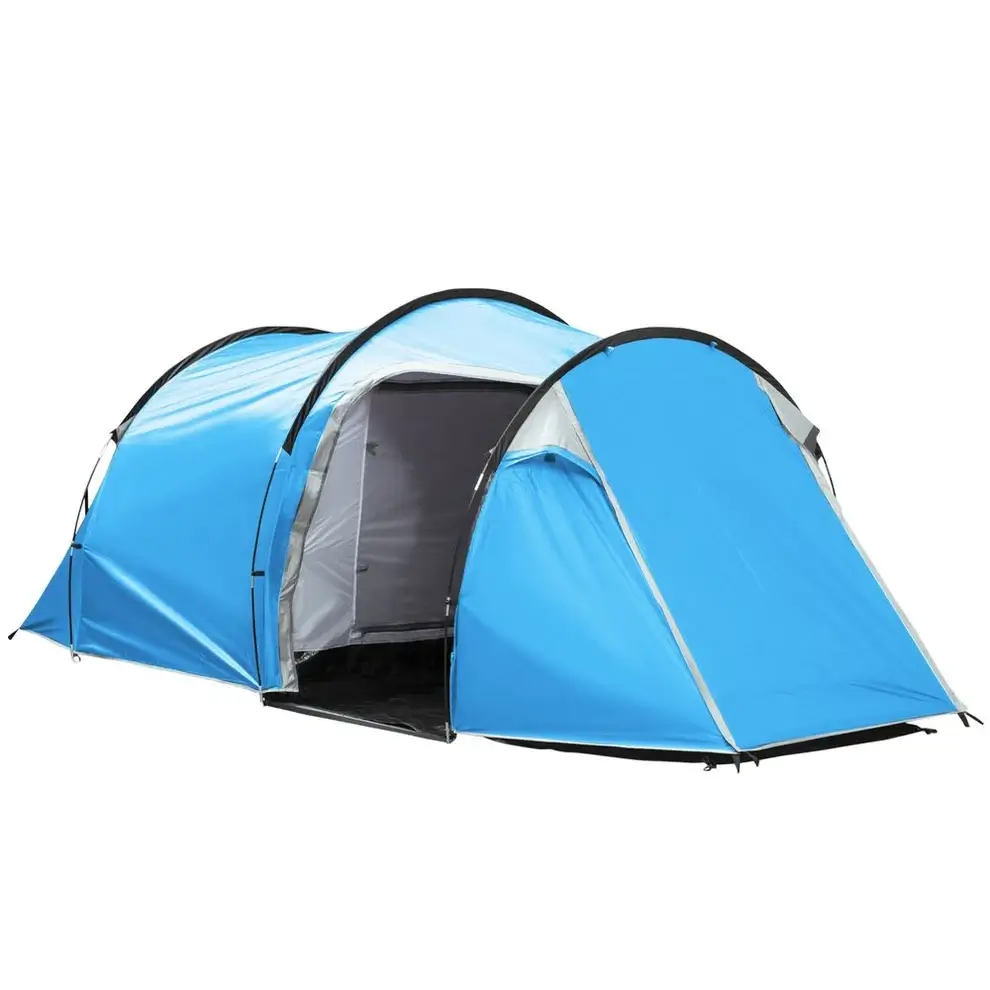 Outsunny 3-Man Camping Tent – 2 Room Design with Porch & Rainfly