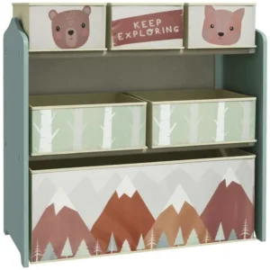 Kids Storage Unit with 6 Boxes | Green
