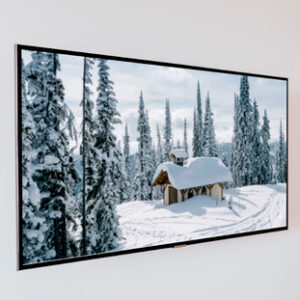 Alpine Serenity Winter Landscape Canvas Print with Frame