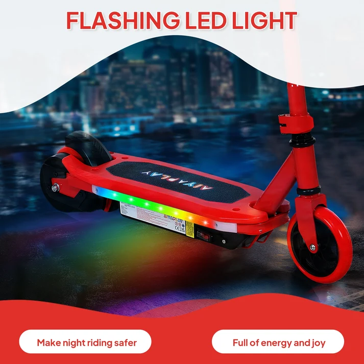 Kids Electric Scooter with Colourful LED Light Bar Save Now