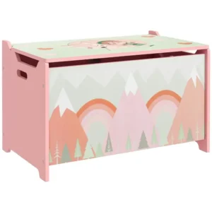 Kids Toy Chest with Lid - Pink
