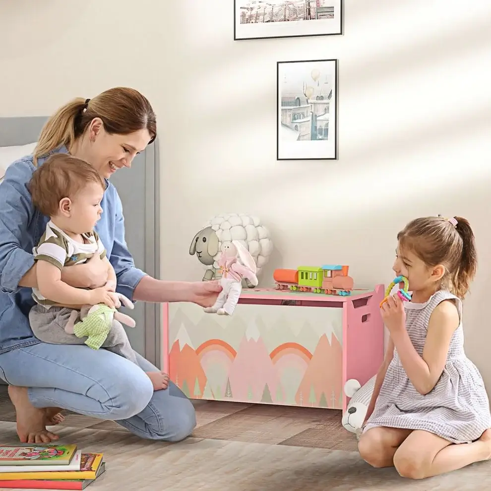 Kids pink toy chest discount