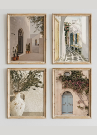 Mediterranean Escape 4 Piece Wall Art Set