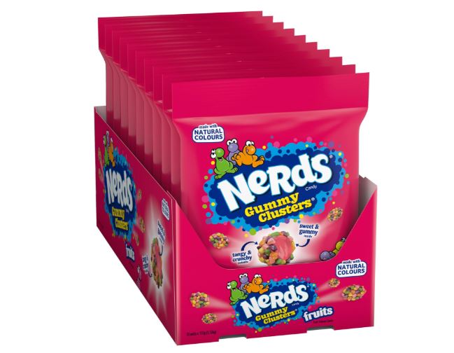 Nerds Fruit-Flavour Candy Gummy Clusters 10 x 113g Bulk Pack