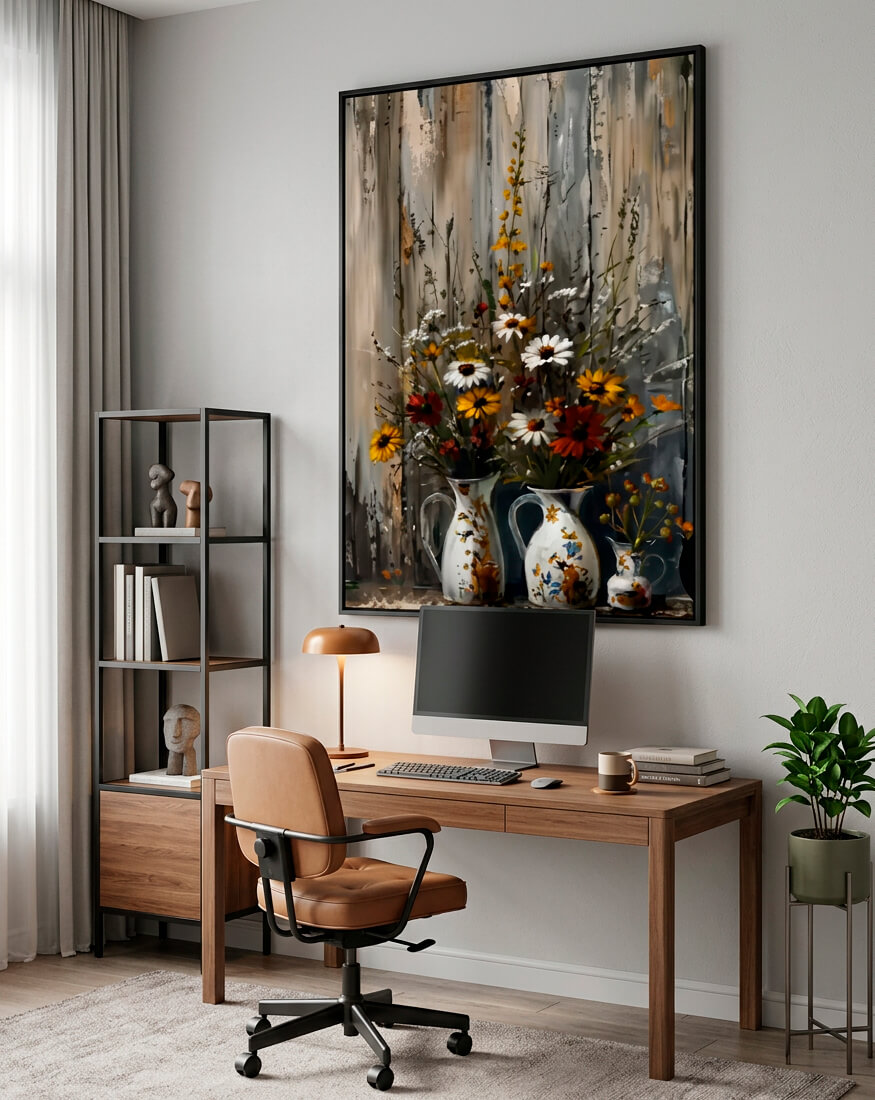 Wildflower Still Life Canvas Print Wall Art