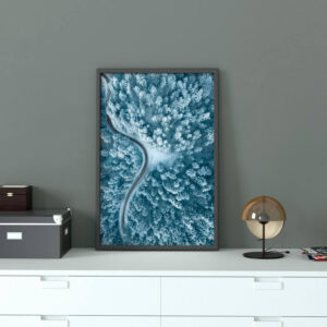 Winter's Quiet Path | Snow Road Through Forest Canvas Print