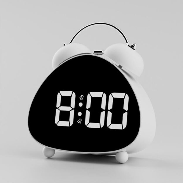 Retro Twin Bell Digital Alarm Clock Super Loud Mechanical Bell-Ringing LED Desk Clock With Backlight(HL-8898 White)